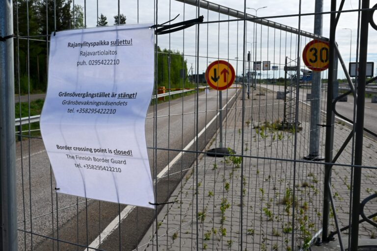 Closed Vaalimaa border check point between Finland and Russia