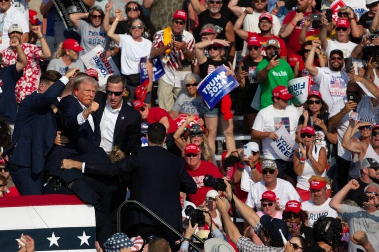 Donald Trump holds an election rally