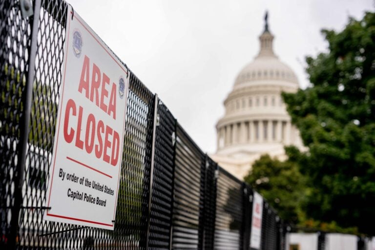 Protective Fencing Erected Around Construction For 2025 Inauguration Platform