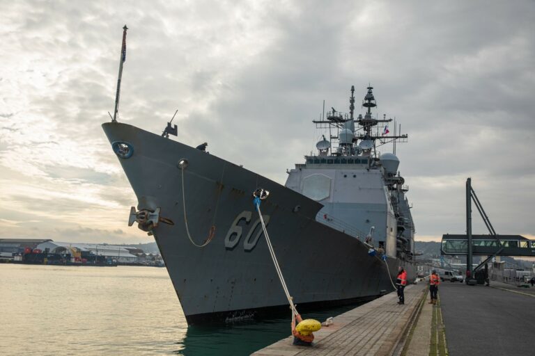 USS Normandy Arrives in Cherbourg, Normandy