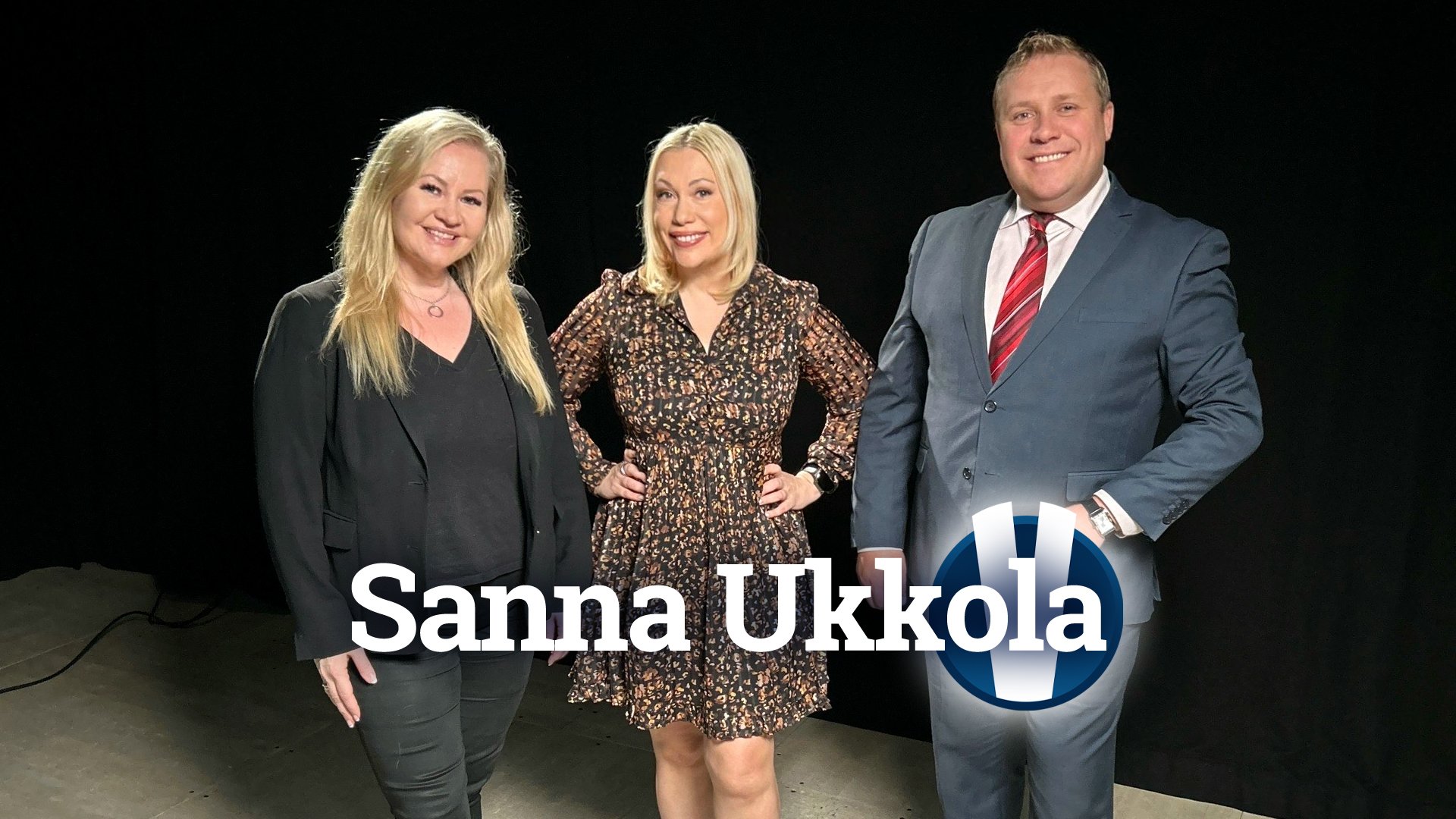 Sanna Ukkolan vieraina Lotta Backlund ja Juho Rahkonen. Kuva: Tuukka Ylönen