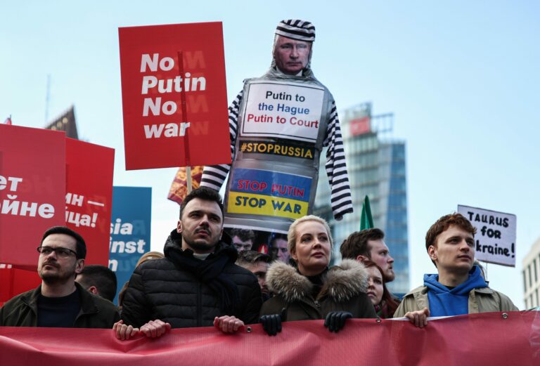 Anti-Putin demonstration by the Russian opposition in Berlin